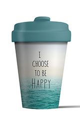 Mug/Thermos en bambou 400 ml – Choose to be happy