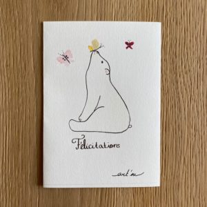 Carte de voeux – Félicitations – Ours blanc