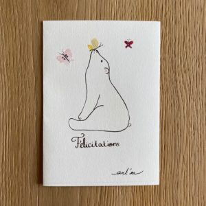 Carte de voeux – Félicitations – Ours blanc