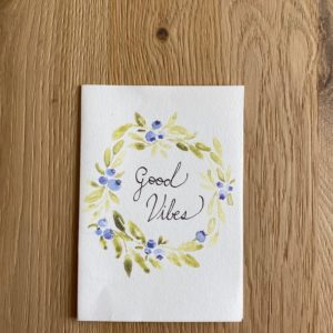 Carte de voeux – Good Vibes – Couronne myrtilles