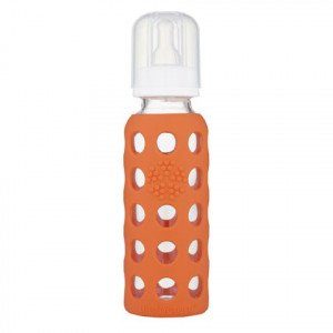 Lifefactory – Biberon en verre incassable 265 ml – Orange