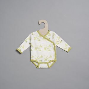 L’asticot – Body en coton BIO – Sapins verts – 1 mois