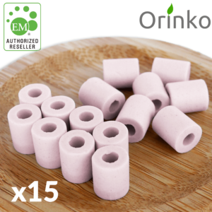 Orinko – Perles de céramiques EM roses 15 pces