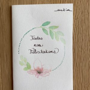 Carte de voeux – Toutes nos félicitations – Couronne  florale