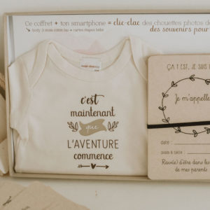 Nuage Chantilly – Coffret de naissance –  »C’est maintenant que l’aventure commence »