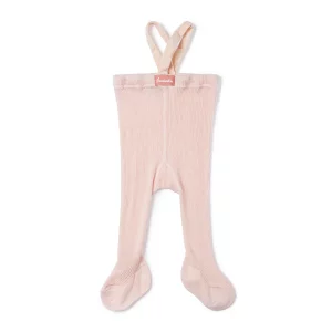 Boudioubou – Collants à bretelles en coton – Rose