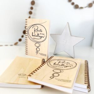 Nuage Chantilly – Petit cahier de gratitudes , couverture de page en bois