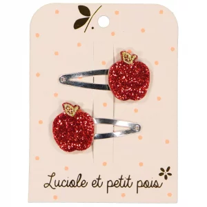 Luciole et Petit Pois – Barrette pour cheveux – Pomme (Paire)