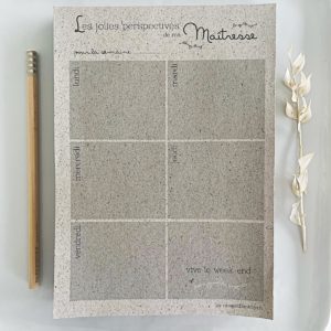 Nuage Chantilly – Semainier en fibre d’herbe Maîtresse/Maître