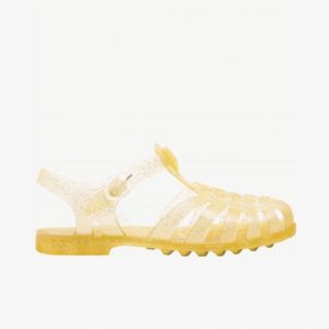 Méduse – Sandales enfant – Paillettes dorées