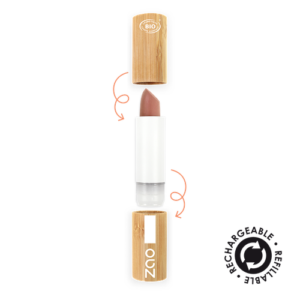 Zao Make-Up – Rouge à lèvres rechargeable – Cocoon – Brun rose n°416
