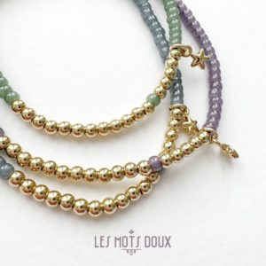 Les Mots Doux – Bracelet “Make a wish” 3mm – Bleu