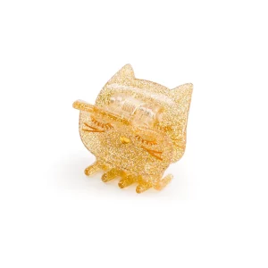 Luciole et Petit Pois – Mini pince – Chat paillettes dorées