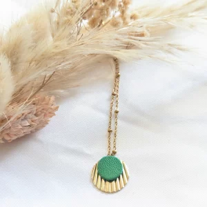 Brut de cuir – Collier Vert