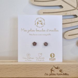 Les petites hirondelles – Boucles d’oreilles Pailletées – Fleurs