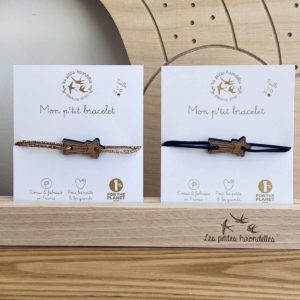 Les Petites Hirondelles – Bracelet en bois taille S – Etoile filante