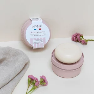 Mamik – Boîte à savon ronde – Rose poudré