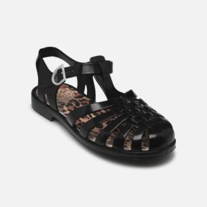Meduse Sandales Adultes – Léopard et Noir