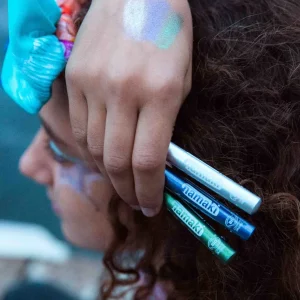 Namaki – Kit de 3 crayons pailletés bleu