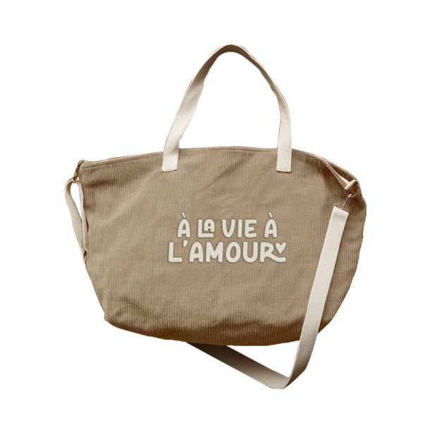 CABAS A LA VIE A L AMOUR VELOURS