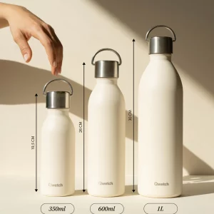 Qwetch – Bouteille isotherme 600 ml – Bleu acier matt