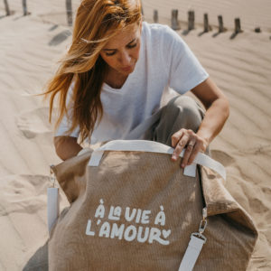 Zakuw – Sac  XL en velours – A la vie, à l’amour