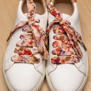 Mon Lacet Français – Lacets fleuris beige 120cm