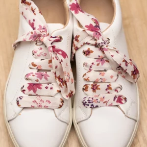 Mon Lacet Français – Lacets fleuris rose et marron 120cm