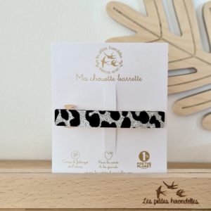 Les petites hirondelles – Barrette clip – Léopard argenté