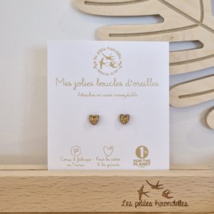 Les petites hirondelles – Boucles d’oreilles – Coeur doré