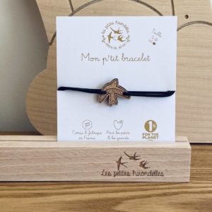 Les Petites Hirondelles – Bracelet vert en bois taille S – Hirondelles