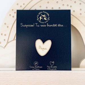 Les petites hirondelles – Pin’s en bois annonce de grossesse – Tu vas être papa