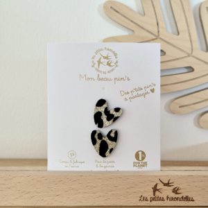 Les petites hirondelles – Pin’s coeur à partager – Léopard doré