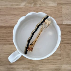 Les petites hirondelles – Barrette clip – Léopard argenté