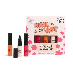 Yaka – Kit de vernis à ongles 2en1 enfants – Flower Power