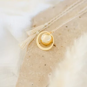 Pleine Lune – Bola de grossesse » Gaia » cordon de soie – or