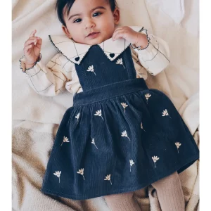 Eli & Nev – Robe en velours côtelé bleu