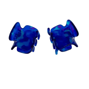 Omé – Lot de 2 petites pinces cheveux faite main – Bleu