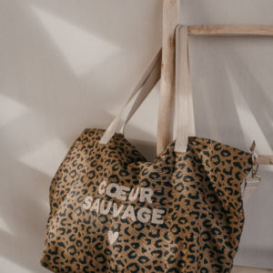 Zakuw – Sac cabas XL léopard  – Coeur sauvage