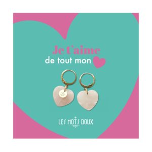 Les Mots Doux – Boucles d&rsquo;oreilles coeur – Rose