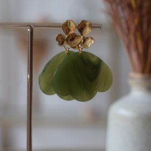 Atelier Marpo – Boucles d&rsquo;oreilles Alba – Vert olive