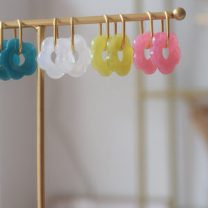 Atelier Marpo – Boucles d&rsquo;oreilles Blossom – Blanche