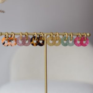 Atelier Marpo – Boucles d&rsquo;oreilles Lola – N°1 Multicolore beige et orangé