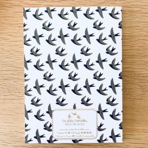 Les petites hirondelles – Carnet en papier, feuilles blanches A5 – Hirondelles