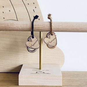 Les Petites Hirondelles – Porte clé coeur doré  »Maman »