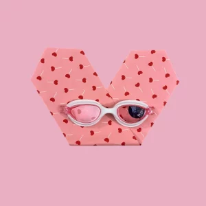 Waterplops – Lunettes de piscine avec bandeau 4-7 ans – Coeur sucette