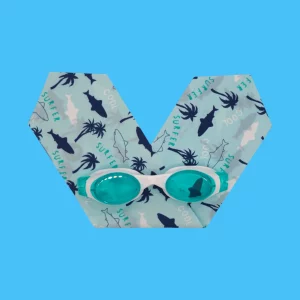Waterplops – Lunettes de piscine avec bandeau 4-7 ans – Requin