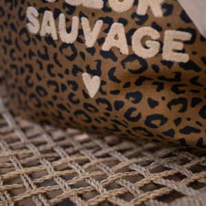 Zakuw – Sac cabas XL- Coeur sauvage léopard