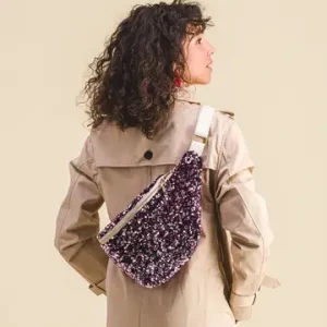 Mellipou – Sac banane à langer – Sequin rose