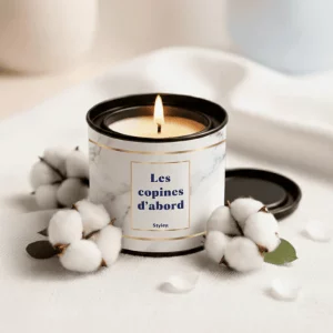 Styley – Bougie Fleurs de coton –  »Les copines d&rsquo;abord »